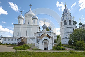 Temples of the ancient Nikitsky Monastery on an August day. Pereslavl-Zalessky