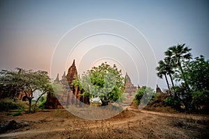 The Temples of , Bagan at sunrise, Myanmar