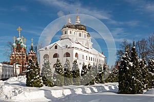 Temples and cathedrals of the monastery photo