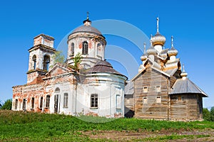 Temples of the Paltoga village. Vologda region