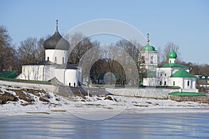 The temples of the Spaso-Preobrazhenskiy Mirozhsky monastery. Pskov