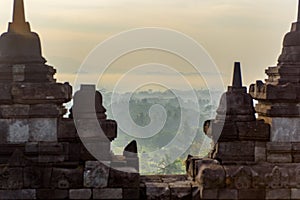 Templo de Borobudur durante el dÃÂ­a, Yogyakarta, Java, Indonesia. photo