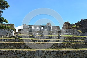 `Templo de las tres ventanas` temple at the Inca city of Machu Picchu, Peru photo