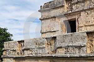 The Templo de los Frescos Building, a Ruin in Tulum, Mexico photo