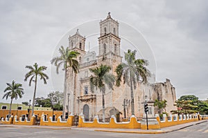 The Templo de San Servacio stands tall against the Valladolid skyline, a historic landmark in this vibrant Mexican town