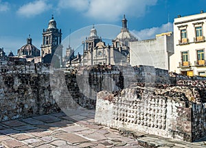 Templo mayor, the historic center of Mexico city photo