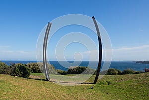 `Templum` is a sculptural artwork by Robin Godde at the Sculpture by the Sea annual events free to the public sculpture exhibition