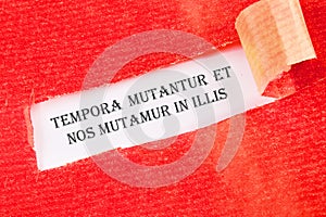 Tempora mutantur et nos mutamur in illis Translated from Latin, it means Times