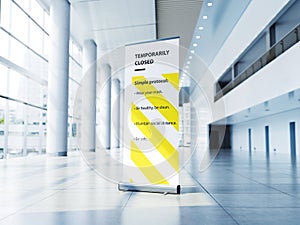 Temporarily Close or Out of Service roller quotes banner. Covid 19 safe protocol.
