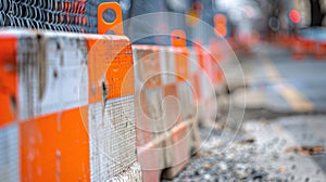 A temporary construction site secured by a sy barricade keeping nonworkers away from potential hazards.