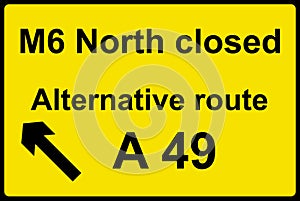 Temporary diversion route sign