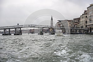 Temporary pedestrian bridge to san Michele island, Venice, Italy