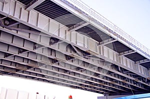 The temporary steel bridge
