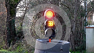 A temporary traffic light