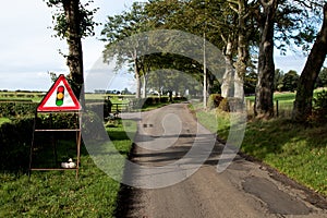 Temporary Traffic Lights Sign on a Country Road