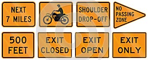 Temporary United States MUTCD road signs photo
