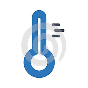 Temprature glyph color flat vector icon photo