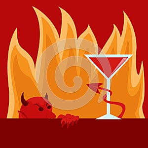 Temptation image person looking devil demon cocktail bar symbol