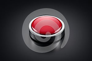 Close up of the red circular control button,Generative AI