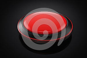 Close up of the red round button,Generative AI