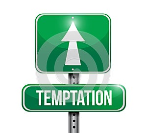 temptation street sign illustration design