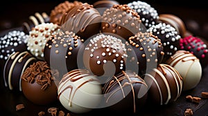 Tempting array of luxurious and irresistible chocolate candies