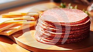 Tempting pieces of bologna beef, perfectly cut, with juicy succulence that makes your mouth water