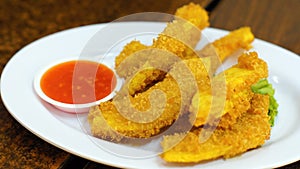 Tempura Kabocha Pumpkin Chili Dipping Sauce