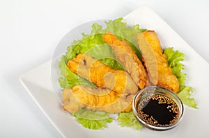 Tempura with salmon