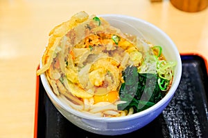 Tempura Udon ,Japanese noodle, selected focus