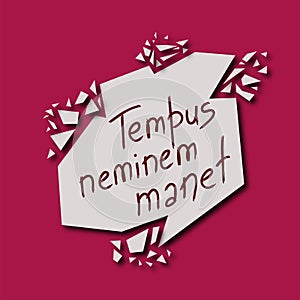 Tempus neminem manet -Time waits for no one in Latin.