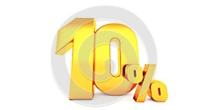 ten 10 percent on white background. 10% percent