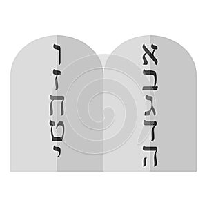 Ten Commandments Flat Icon on White photo
