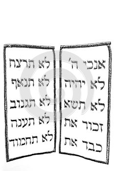 The Ten Commandments in Hebrew language photo