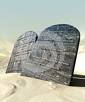 Ten Commandments Standing In The Desert photo