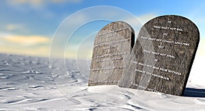 Ten Commandments Standing In The Desert photo