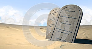 Ten Commandments Standing In The Desert photo