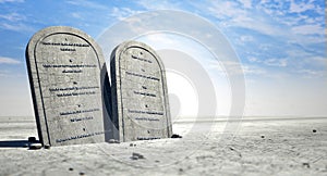 Ten Commandments Standing In The Desert photo