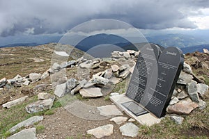 Ten Commandments Stones in the mountains photo