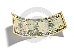 Ten Dollar Bill Isolated
