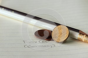 Ten Germany euro cent on reverse, a map, next to the facial value, symbolizes the gathering of the fifteen nations of the European