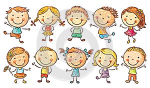 Ten Happy Cartoon Kids photo