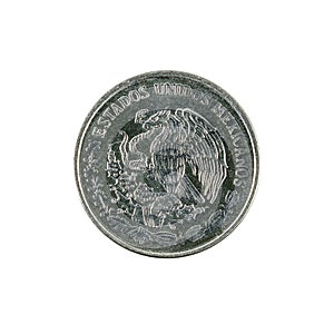 Ten mexican centavo coin 2003 isolated on white background
