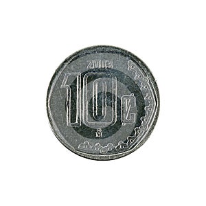 Ten mexican centavo coin 2003 isolated on white background photo