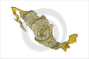 Ten mexican peso coin 1998 in shape of mexico