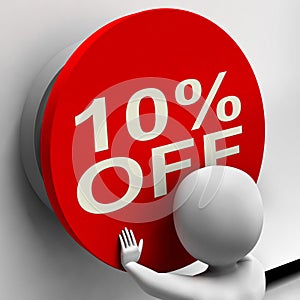 Ten Percent Off Button Shows 10 Markdown Sale