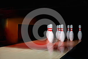 Ten pin bowling alley background