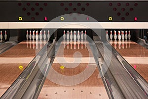 Ten-pin bowling lanes