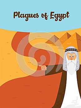 The Ten Plagues - An illustration of the first of the ten plagues of Egypt. the story of Jewish holiday Passover