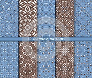 Ten seamless arabic patterns